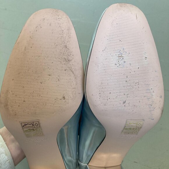 J.crew Maisie Double-Strap Silver Metallic Maryjane Heels 7.5 - Picture 7 of 8